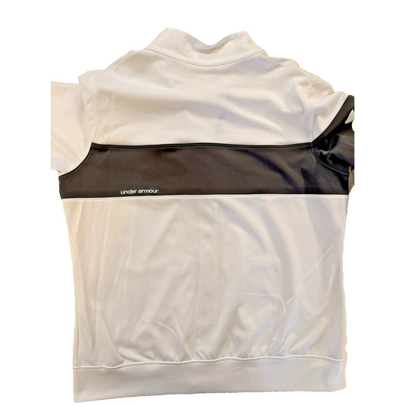 Under Armour Jacket Mens Large White Black Full Zip ColdGear Athletic Casual - Picture 2 of 5
